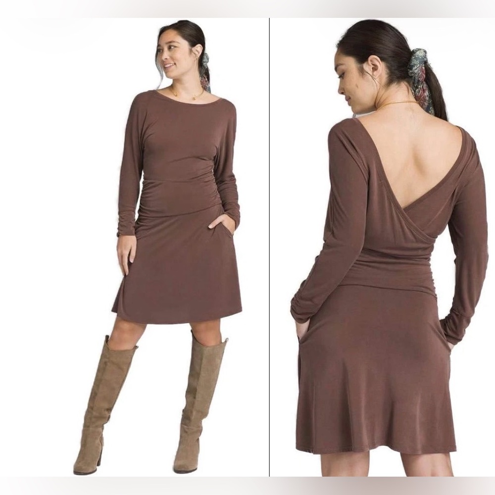 prAna Simone Dress Wedge‎ Wood Women's Size Large NWT